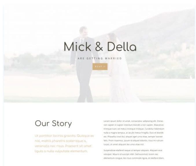 personal website for wedding